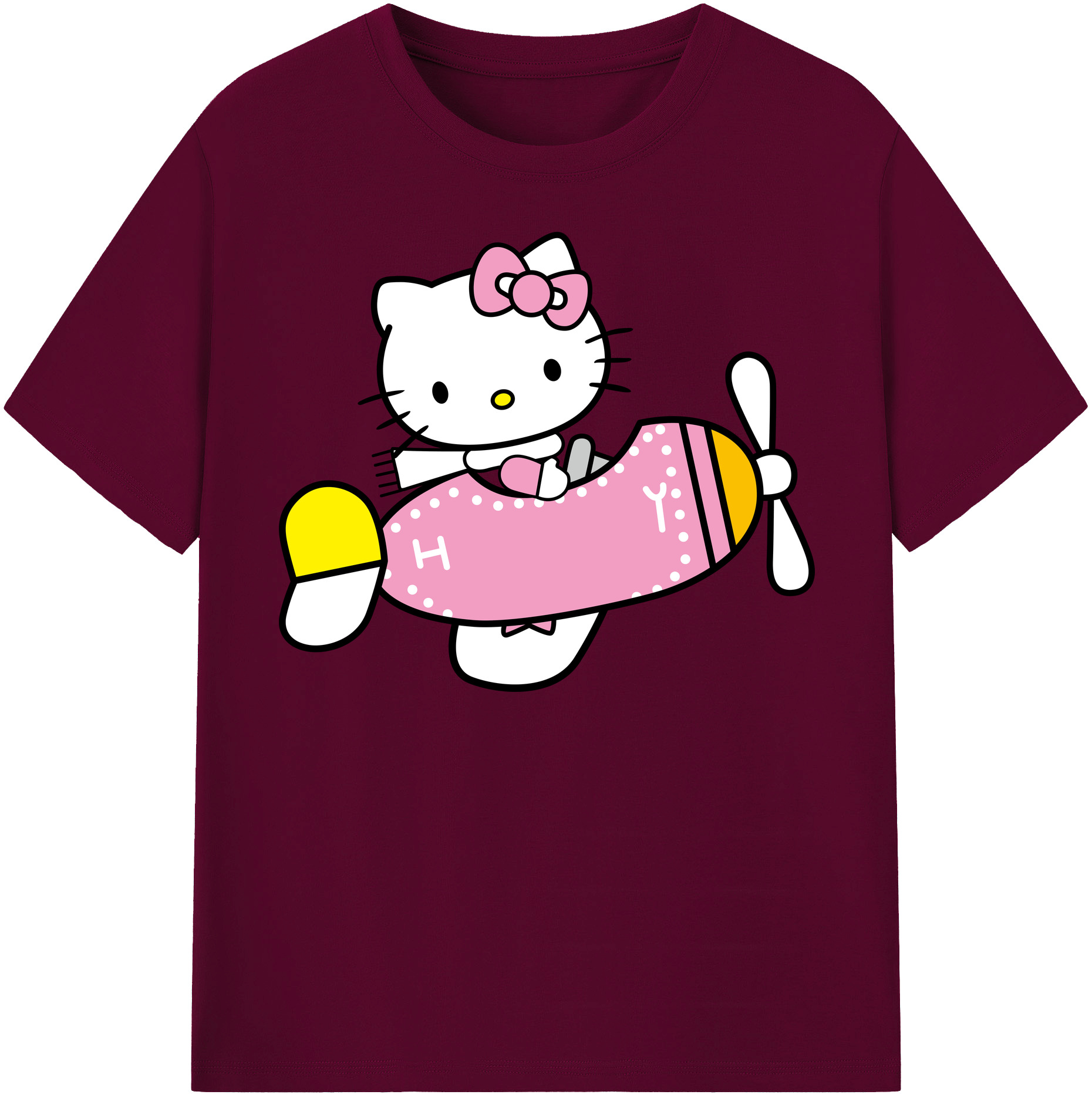 （画像用） Hello Kitty ハローキティ レディースカジュアルプリントTシャツ（綿100％）